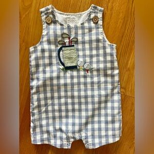 Mud Pie Gray and White Checkered Golf Romper